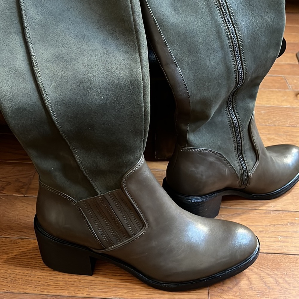 NWOT Donald J Pliner Envy olive green leather boots size 8.5 - Picture 2 of 15